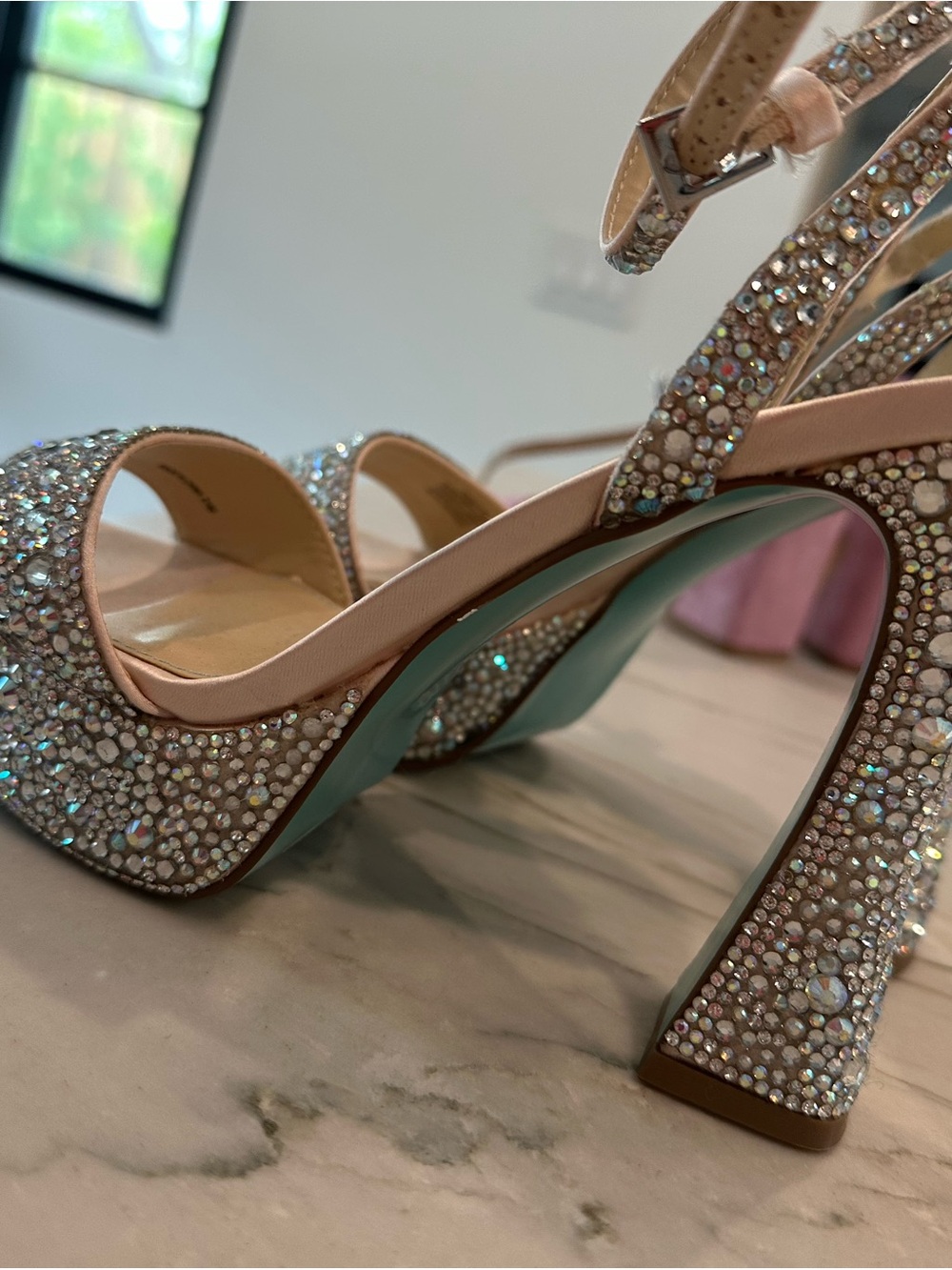 Betsey Johnson Crystal Embellished Platform Heels - Picture 5 of 9